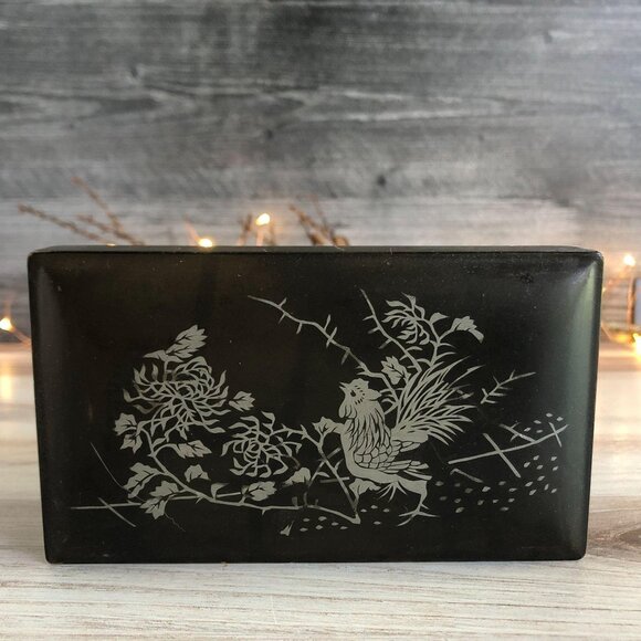 Vintage Chinese Lacquer Box, Men's Jewelry Storage - Picture 6 of 15